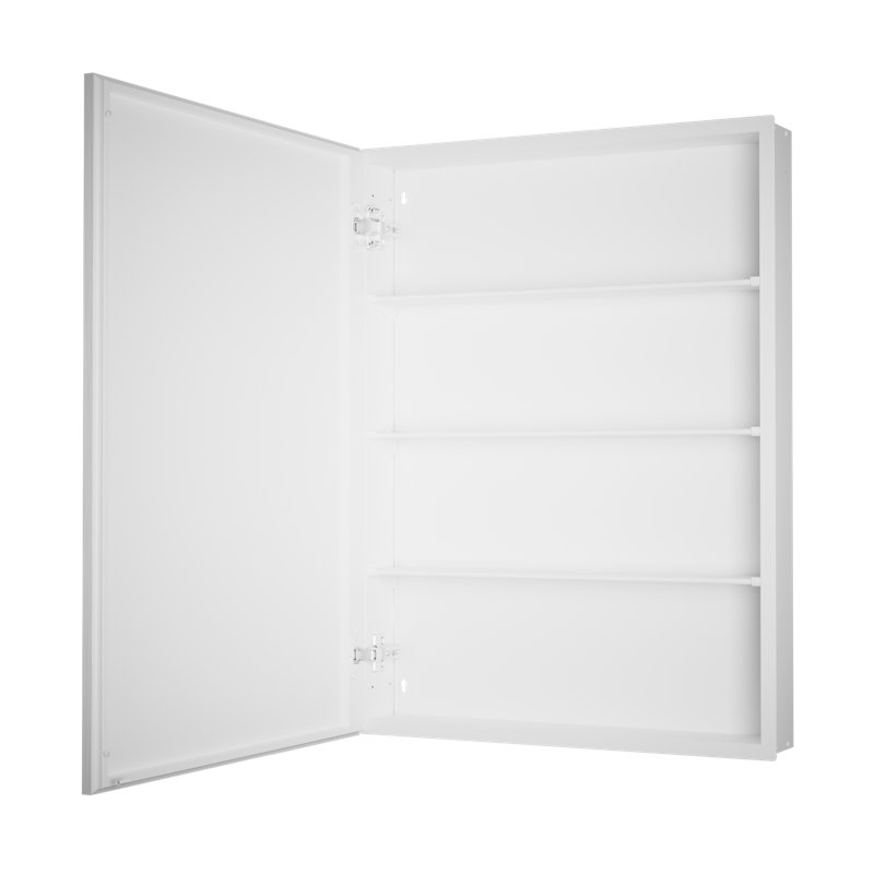 Armoire à pharmacie encastrée ou à surface avec miroir et cadres réglables en aluminium, verre trempé, conception imperméable