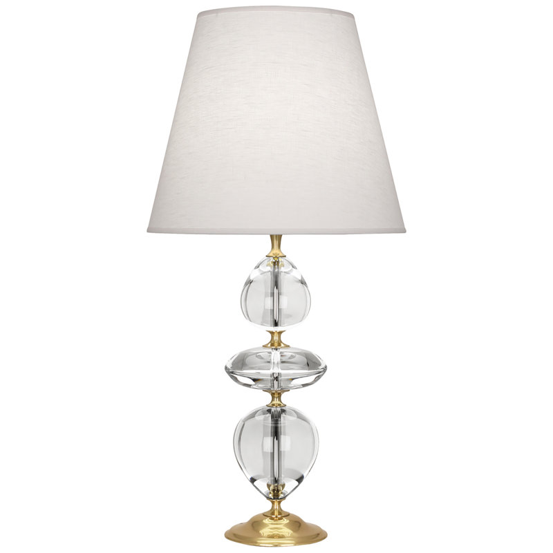 Lampe de table 30,75 po Williamsburg Orlando, Laiton moderne, Lin huître