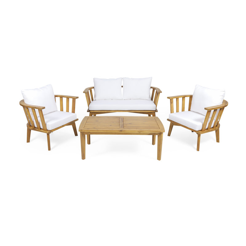 Ensemble de conversation à assise multiple avec coussins 4 pièces