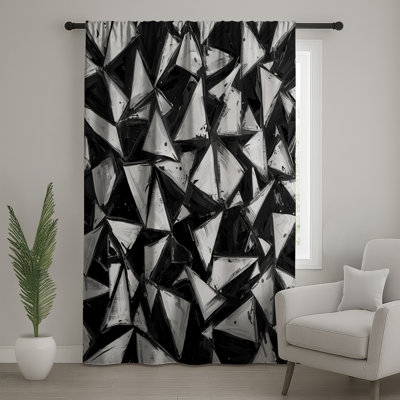 Rideaux abstraits, triangulaires et voilages abstraits à formes triangulaires - 1 panneau