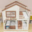 Lit superposé House avec échelle et tablettes-21451255-21451254