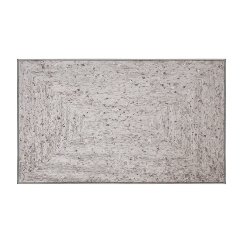 Machine Washable Gray Area Rug, Rectangle 5' x 7'