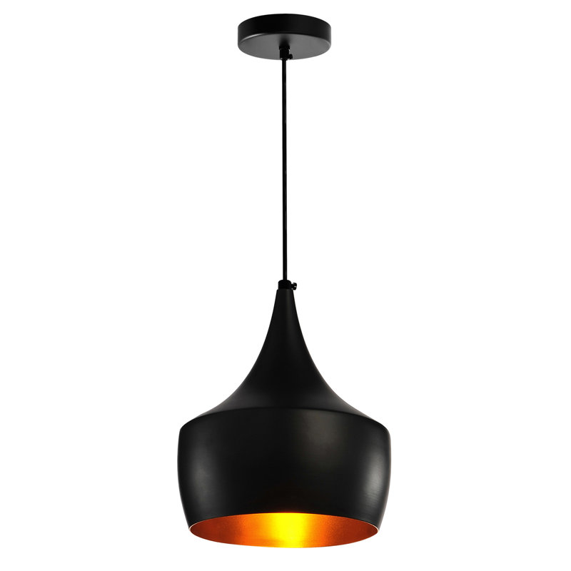 Mini luminaire suspendu noir - Luminaire suspendu moderne à 1 lumière pour îlot de cuisine, salle à manger - Compatible avec DEL E26, tringle réglable