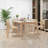 White + Burlywood Rectangular Sintered Stone + Solid Wood Dining Table-1215199184