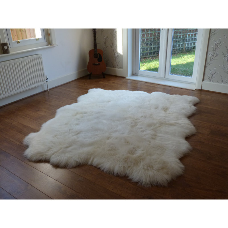 Solid Colour Sheepskin Area Rug, Novelty 150cm x 190cm