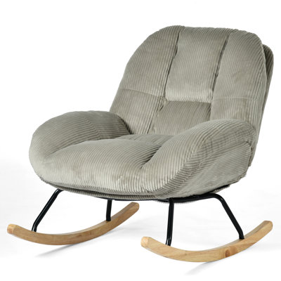 Channel Velvet High Back Arms Rocking Accent Chair by Hashtag Home