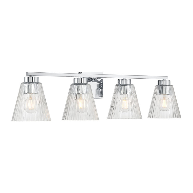 Meuble-lavabo 4 lumières 31,75 po Alun, H 7,75 po x l 31,75 po x P 6,5 po, Chrome chrome, 4 lumières
