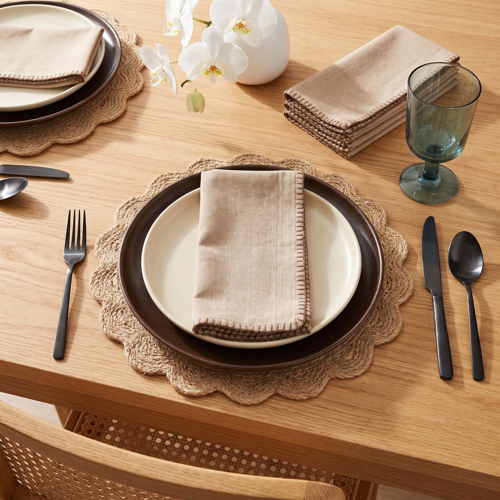 Ivara Reversible Cotton Napkin, Natural