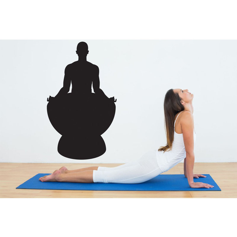 Adhésif décoratif yoga, H 72 po x l 42,5 po, Noir