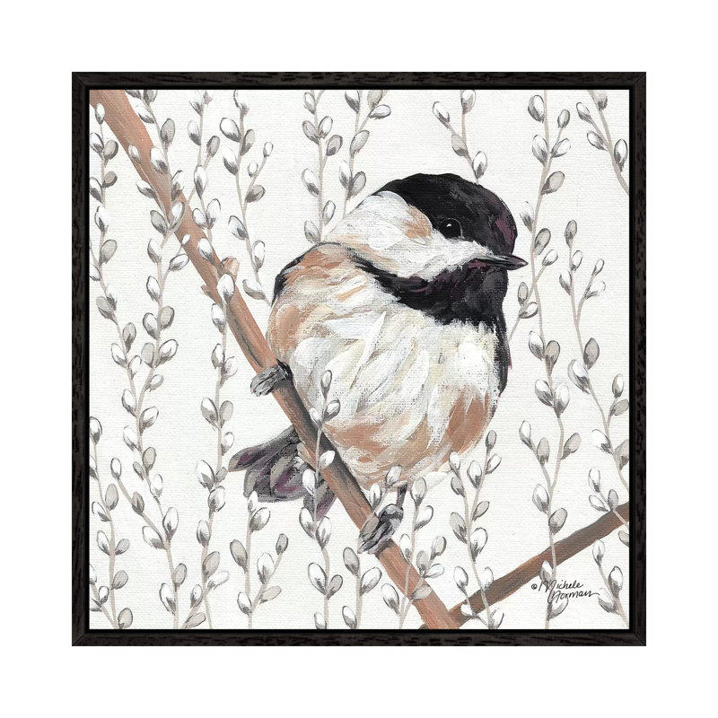 Wee Chickadee by Michele Norman - Print on Canvas, 45.72 cm H x 45.72 cm W, Black Framed