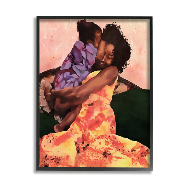 «Motherly Hug», Giclée encadrée noir minuit, H 14 po x l 11 po