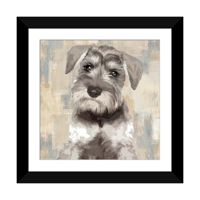 « miniature schnauzer », impression sur toile, Papier d'art encadré noir, Blanc, H 24 po x l 24 po x P 1 po
