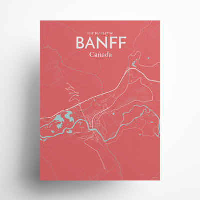 Banff, carte de la ville, impression