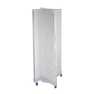 Présentoir de plancher en pin sur une base à roulettes. Taille du panneau: l 16 po x H 60 po