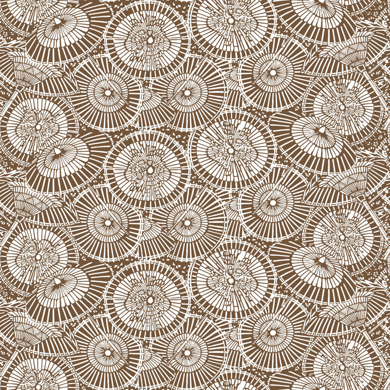 Sombrillas Geometric Wallpaper Roll, Chocolate