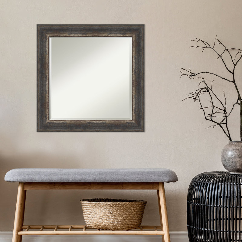 Miroir mural Turbeville, Gris foncé, 25 po x 25 po
