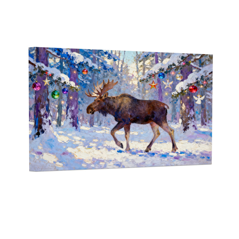 Orignal de Noël décorations de Noël forêt d'hiver, H 16 po x l 24 po