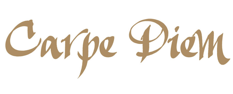 Décalcomanie murale indemnités journalières carpe diem, Brun pâle, H 6 po x l 24 po x P 0,01 po