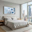 Fleurs bleues, art mural sur toile, ensemble de 1-129348303-129348304