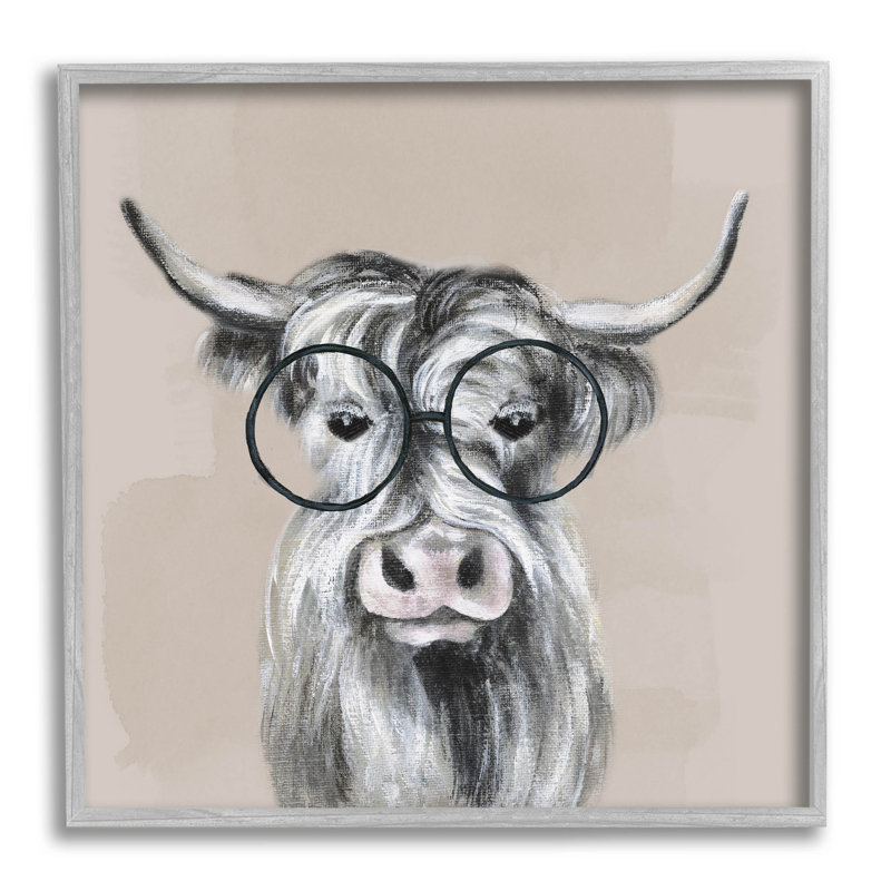 «Longhorn Bovins», art giclée par Tava Studios, H 24 po x l 24 po x P 1,5 po, Estampe numérique Farmhouse