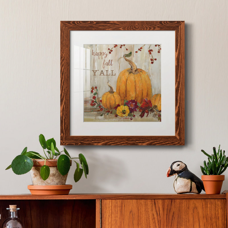 Autumn Dinner - peinture encadrée, H 17 po x l 17 po x P 1,5 po, Cadre en érable