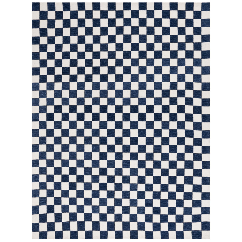 Tapis bleu marine / ivoire Freemont, Rectangle 8 pi x 10 pi