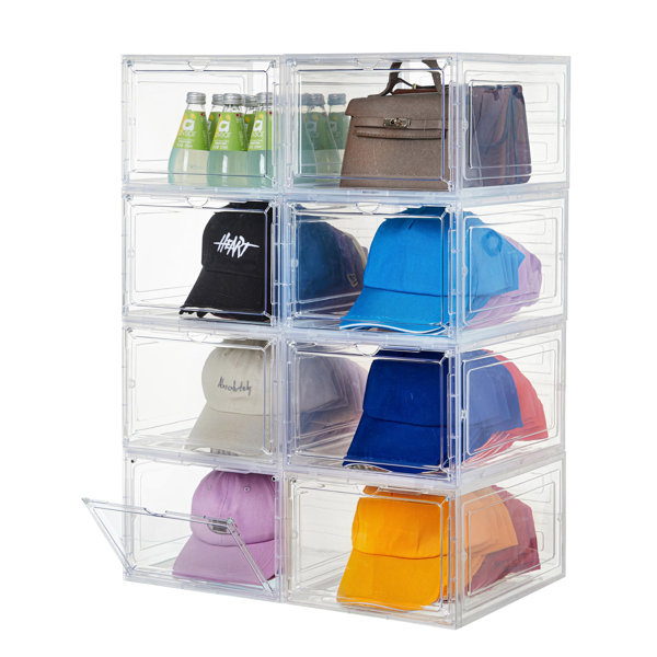 Rebrilliant 8 Pair Stackable Shoe Storage Box | Wayfair