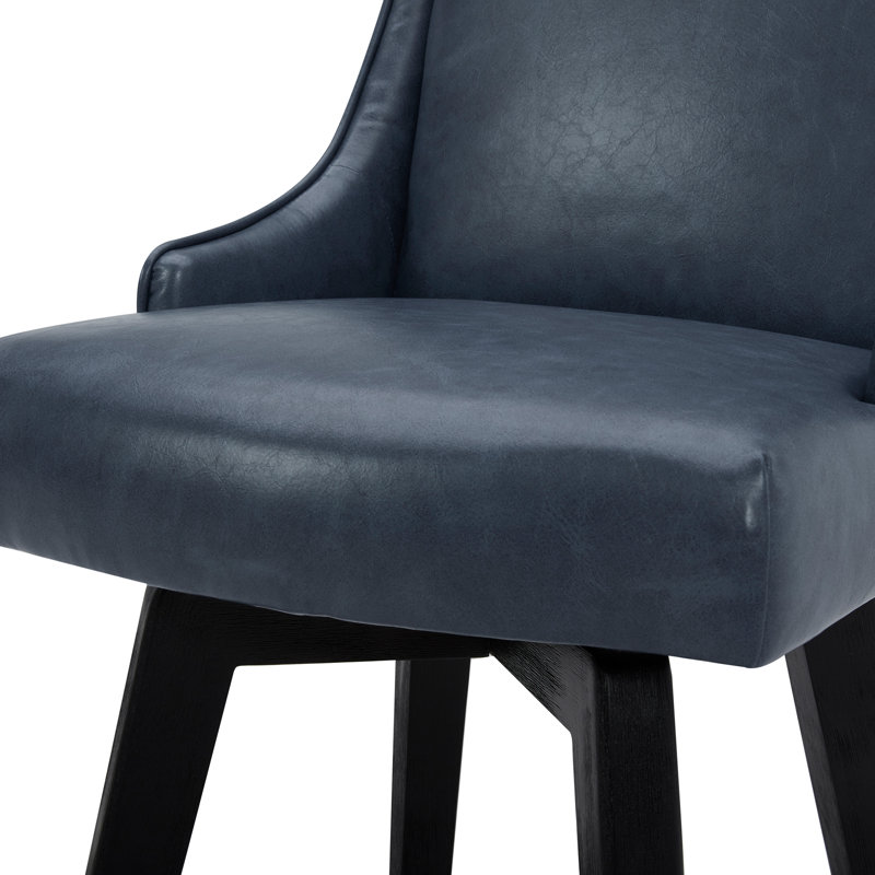 Annelotte 26'' Swivel Counter Stool, Blue