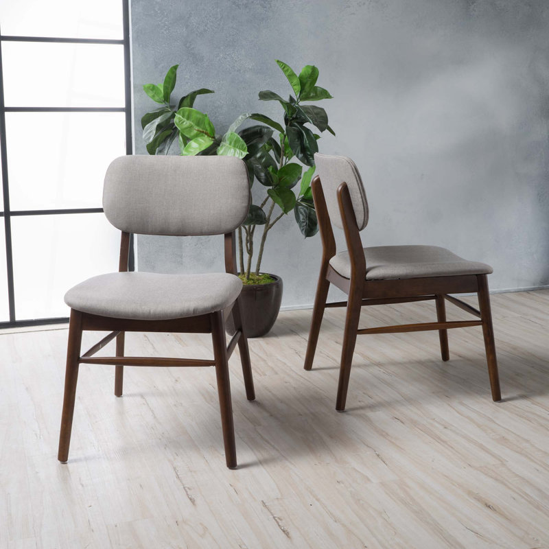 Chaise de salle à manger moderne simple, ensemble de 2, Brun, Gris clair