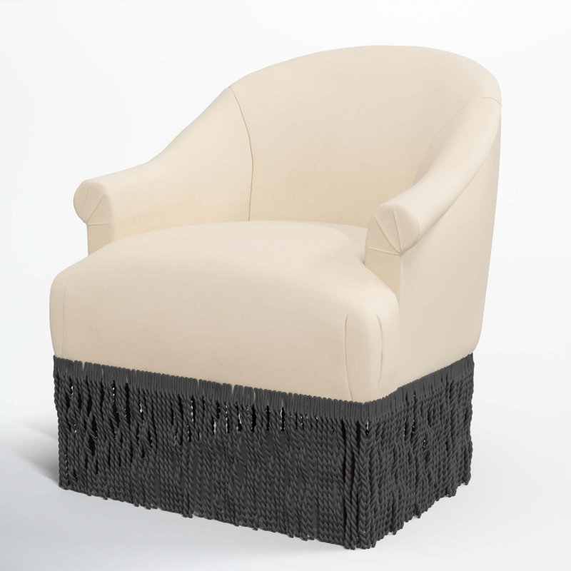 Fauteuil à oreilles Callie, Noir, Velours performance perle classique