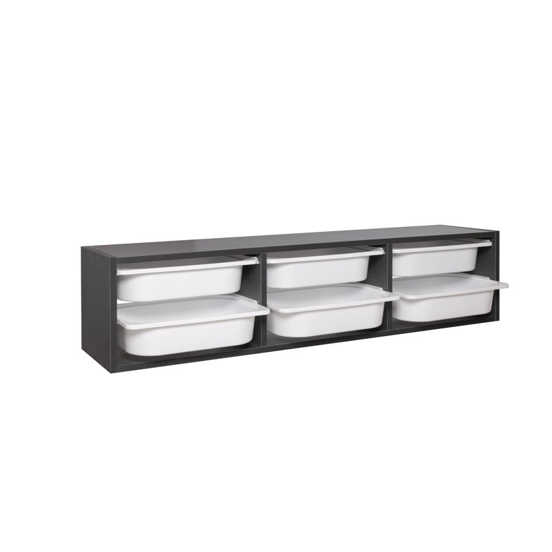 Armoire murale 2 x 3 avec bacs, Blanc