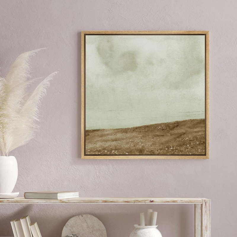 Rural Landscape " Abstract Countryside Mountain ", Natural, 16" H x 16" W