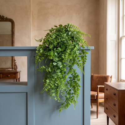 Artificial Hanging Plants Fire / UV Resistant 85 cm H Faux Fern Plant