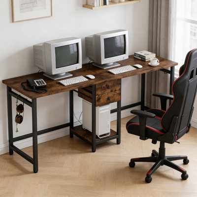 Bureau double, bureau d'ordinateur, bureau à deux places, table de jeu