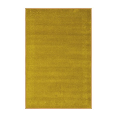 Tapis contemporains jaunes lavables à la machine 663