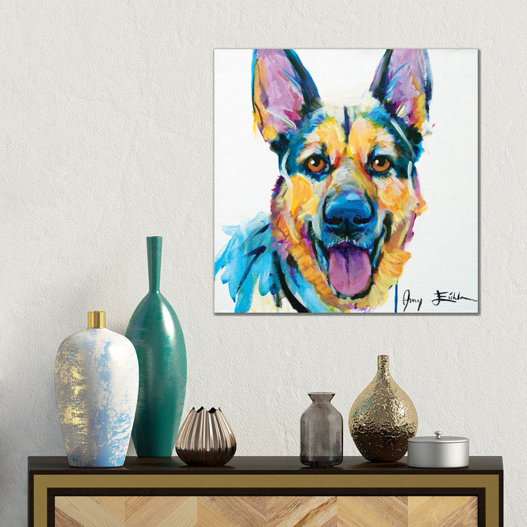 Deutscher Schäferhund von Amy Eichler - Galerie-verpackte Leinwand Giclée auf Leinwand