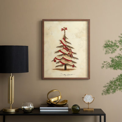 «Christmas Holiday Art CDLX III», reproduction d'art encadrée - bois massif