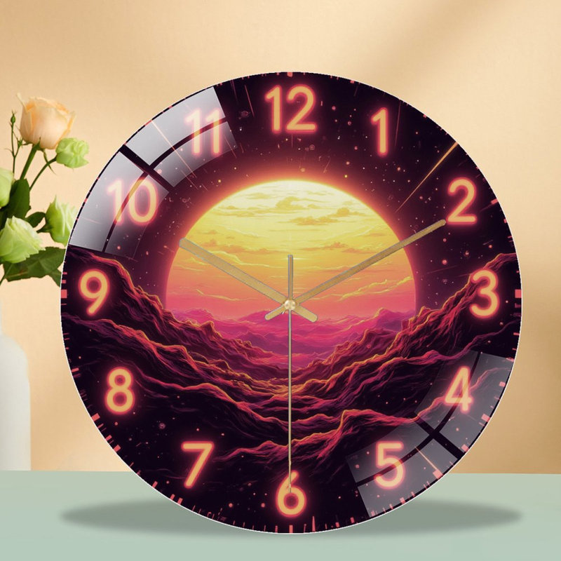 Horloge avec chiffres néon et horloge murale 12 po