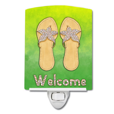 Flip Flops Welcome Ceramic Night Light
