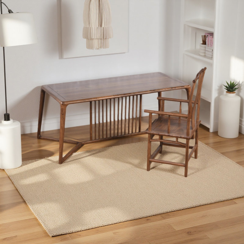 Industrial Solid Elm Wood Study Desk