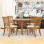Ensemble de table de salle à manger 5 pièces avec rallonge rabattable et 4 chaises rembourrées-1298205769-1298205770