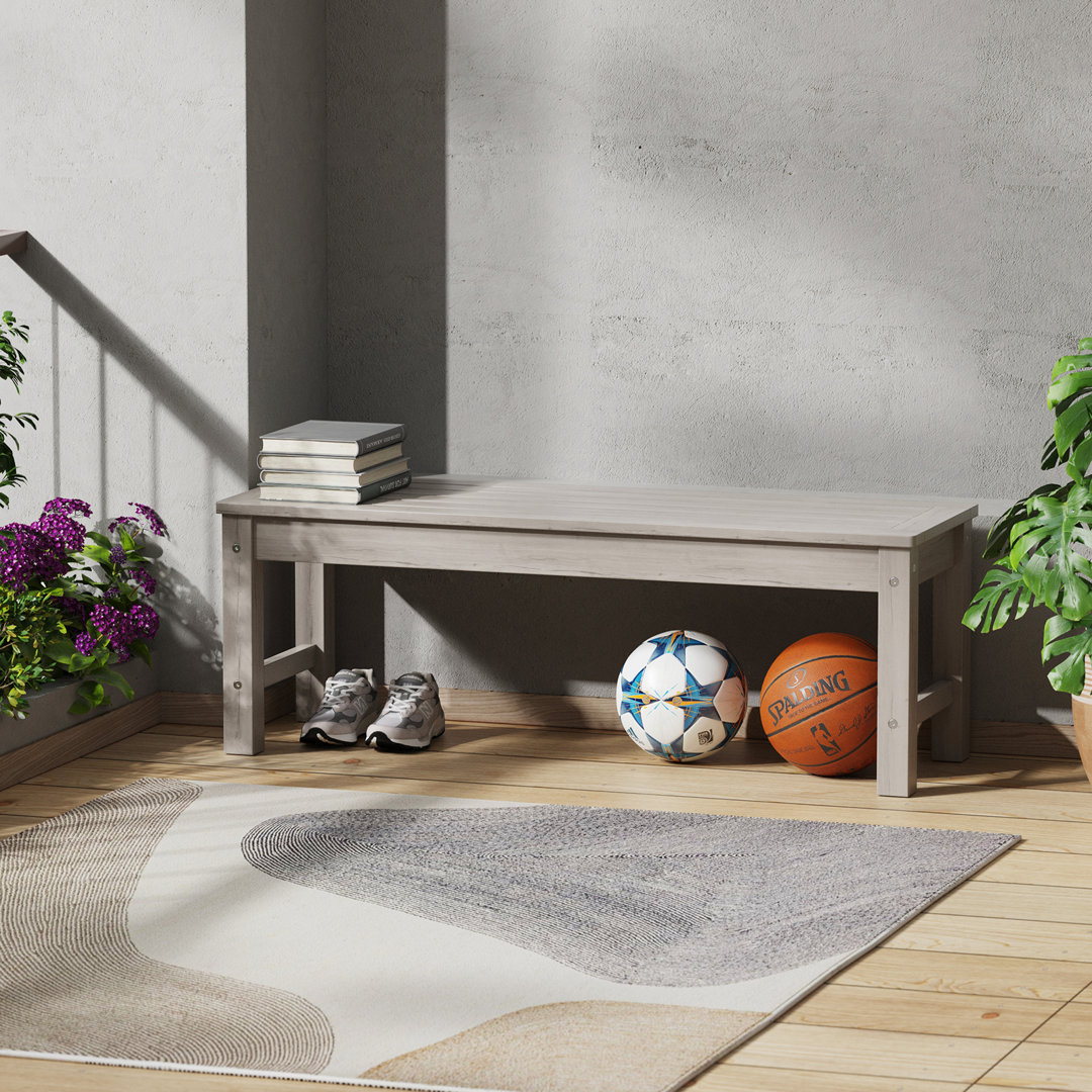 Holliann Outdoor Bench Two-Person Outdoor Poly Lumber Patio Backless Bench, Weatherproof Garden Bench That Never Rot and Fade, Suit for Garden, Porch, and Park. Winston Porter 