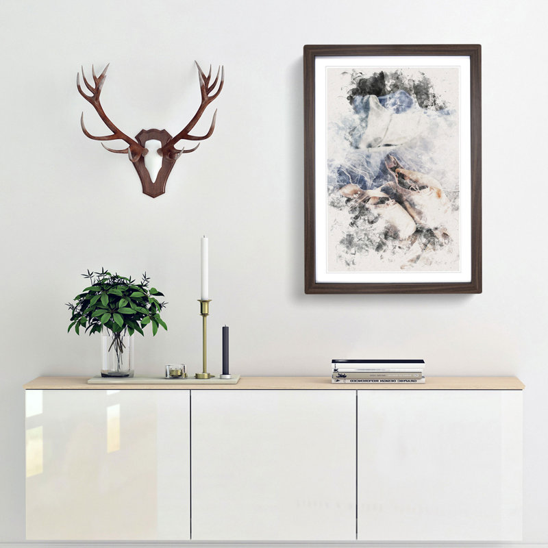 The Dress and Slippers of a Ballerina - Picture Frame Graphic Art, Walnut Framed, 87cm H x 62cm W x 2cm D