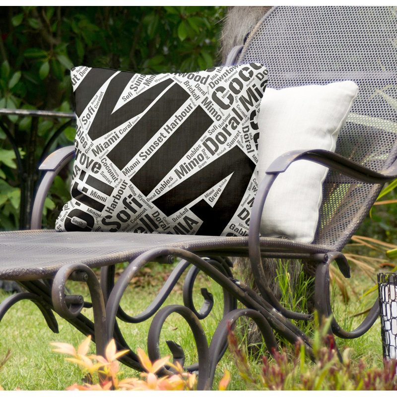 Coussin intérieur / extérieur Miami, Oui, Noir, H 20 po x l 20 po