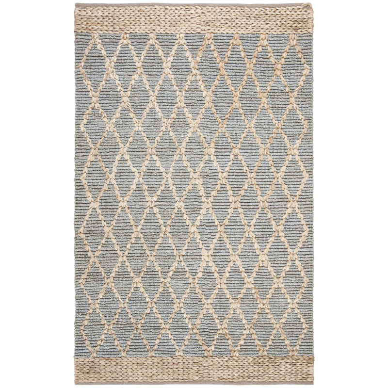 Alegria Hand Tufted Geometric Jute/Cotton Rug, Rectangle 6' x 9'