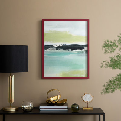 Sea Green Layers II Framed Print - Solid Wood