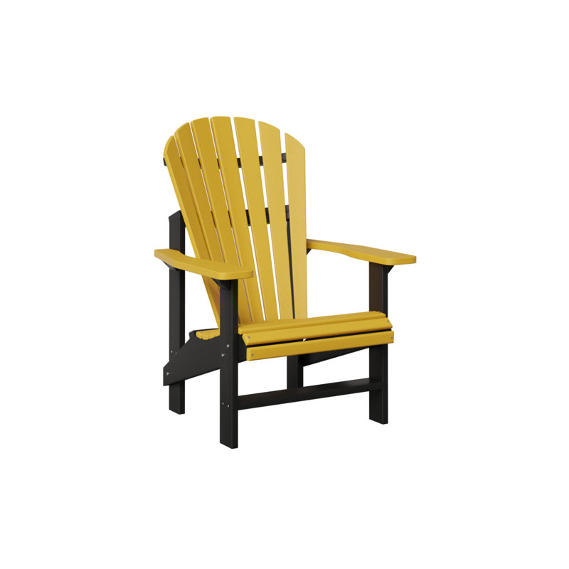 Berlin Gardens Comfo Back Upright Adirondack Chair, Sunburst Yellow/Black