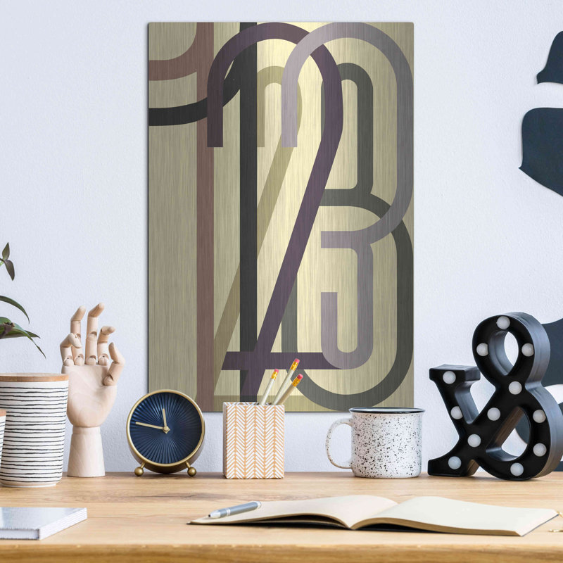 «Numbers 1» par Design Fabrikken, art mural en métal, H 16 po x l 12 po