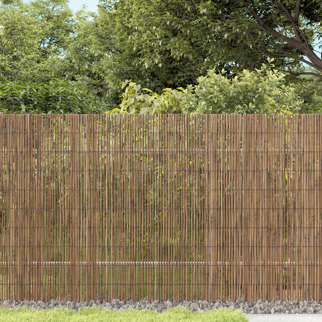 160cm H x 400cm W Brown Bamboo Border Fencing