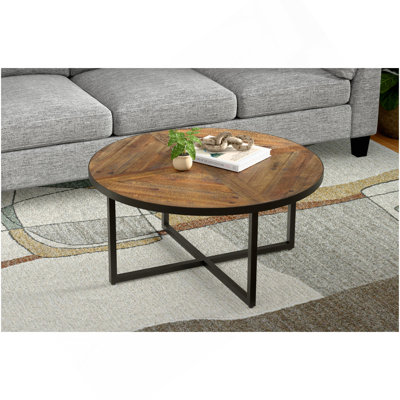 Brown Round Coffee Table
